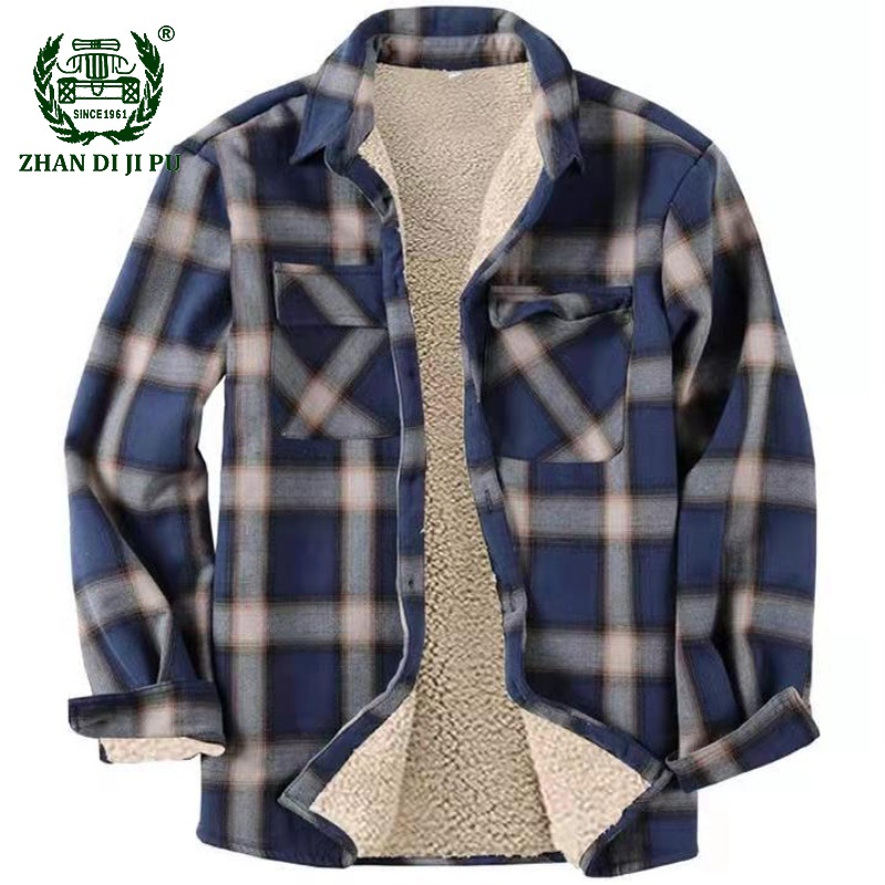 Flannel Shirt Lined - Autumn Mens Plaid Flannel Shirts Thick