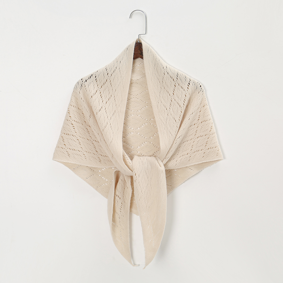 Shawl Wrap Winter - Triangle Shape Striped hollow out shawl