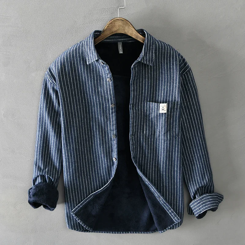 Men Winter Fashion Fleece Line - огляд і ціна Flannel Shirt Lined