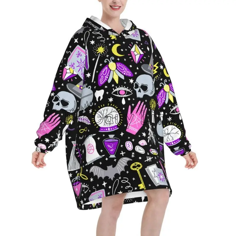 Magic Witchy Goth Oversized Bl - огляд і ціна Sherpa Hoodie Fleece