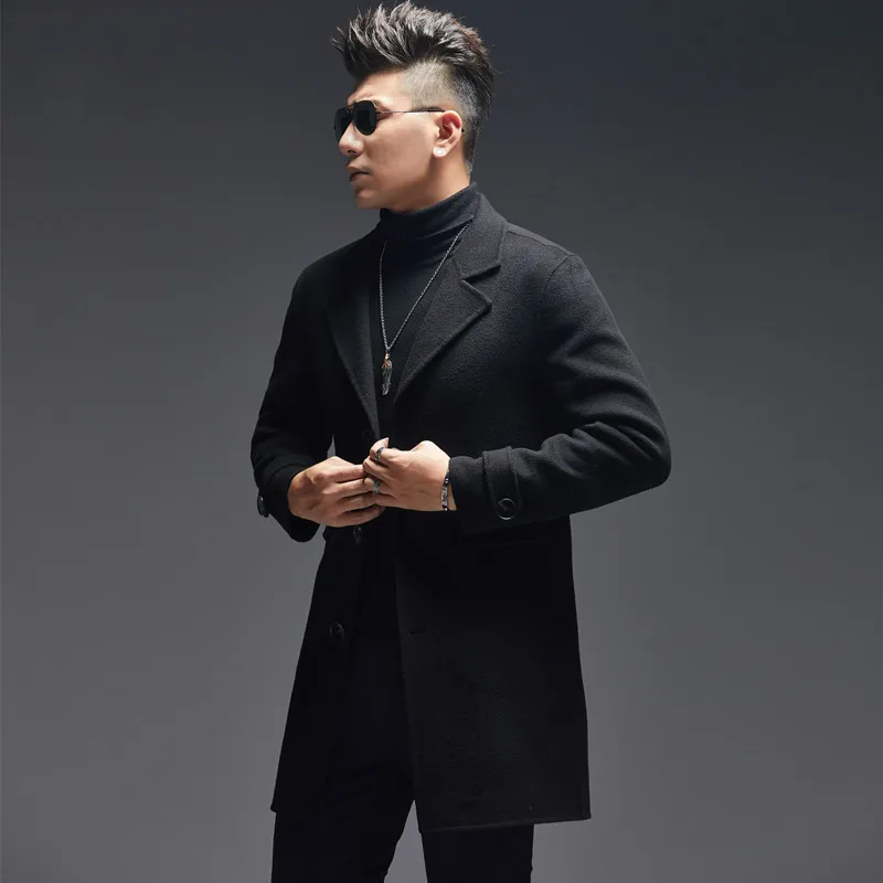 AYUNSUE 100% Wool Coat Men Aut - огляд і ціна Wool Coat Peacoat