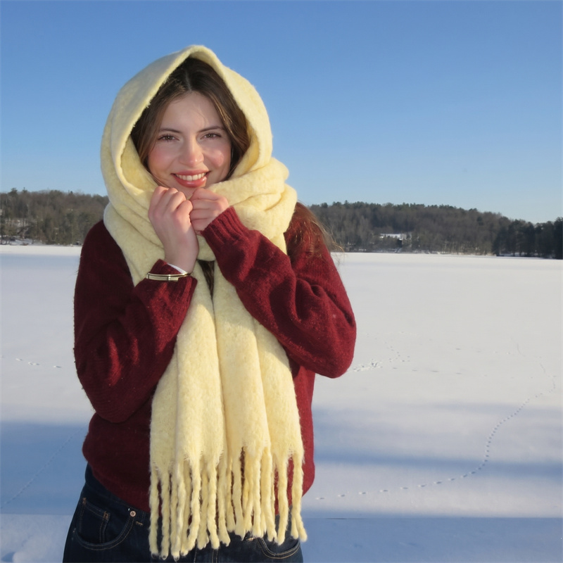 Solid Mohair Scarf Women Fluff - огляд і ціна Shawl Wrap Winter