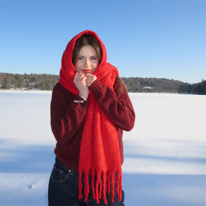 Solid Mohair Scarf Women Fluff - огляд і ціна Shawl Wrap Winter