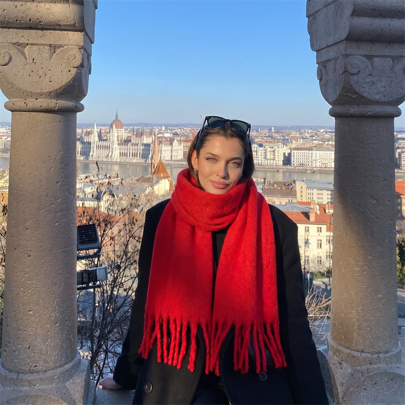 Solid Mohair Scarf Women Fluff - огляд і ціна Shawl Wrap Winter