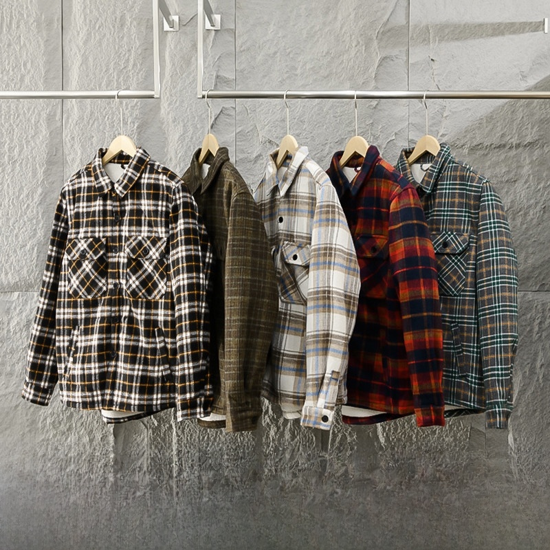 Men's Autumn Winter Plaid Flan - огляд і ціна Flannel Shirt Lined